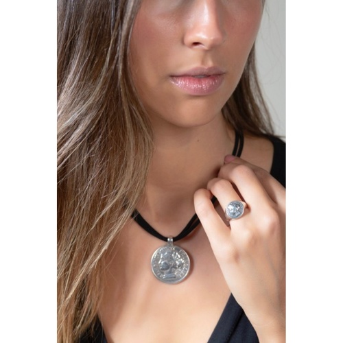 Кольцо Ciclon, Sophie, с монетой, металл, CN-245501 серебристый, 18,5 фото 2